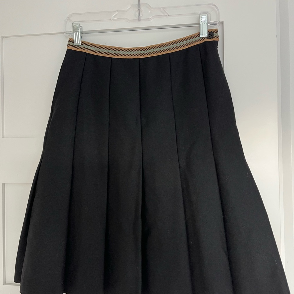 Missoni Women Black Pleated Skirt Braided Multicolor waist